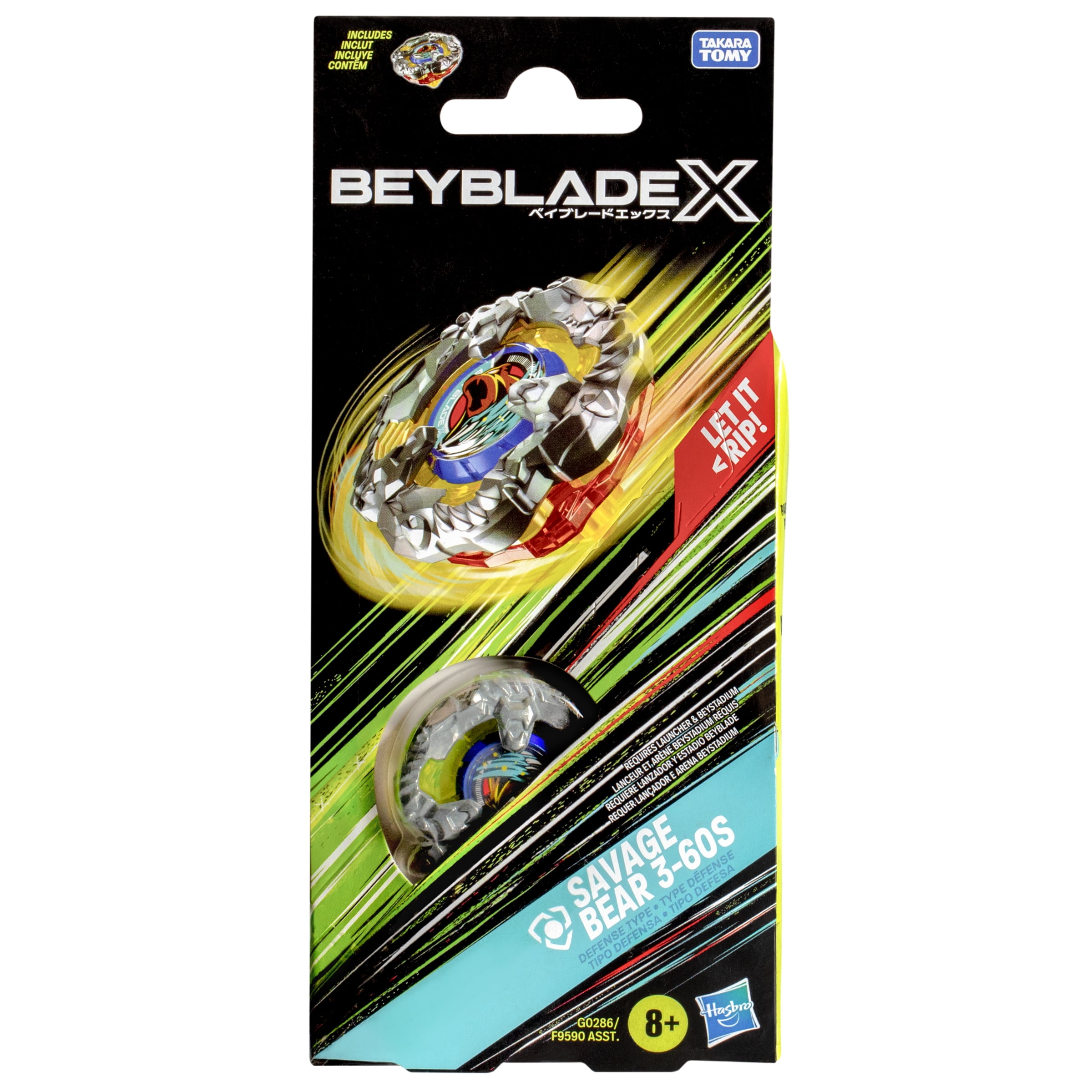 Beyblade Beyblade X Savage Bear3-60S Booster Pack Set with Defense