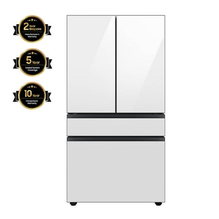 Samsung RF23BB860012 23 Cu. Ft. White Glass Bespoke Counter Depth 4-Door French Door Smart Refrigerator
