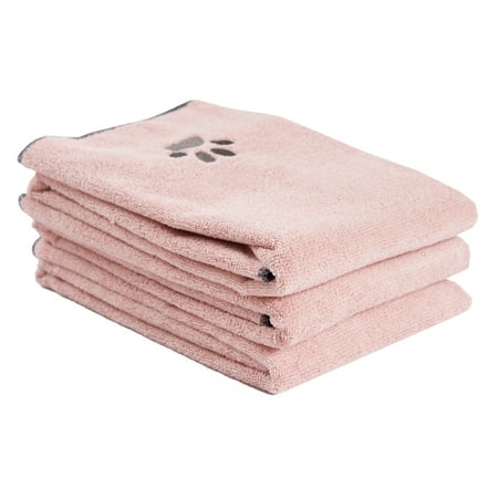 RITZ Embroidered Microfiber Pet Towel Small Set of Three Spa Blush