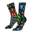 thumbnail image 5 of Uemuo Roosters and Flowers for 16in Socks, Cotton Socks Sports Socks Knee High Socks Comfortable Socks For Men, Women, 5 of 7