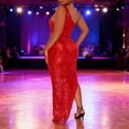 thumbnail image 5 of Bpmpbo Women's Sequin One Shoulder Dress with Fringe Hem, Sleeveless Party Gown, 5 of 5