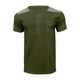 thumbnail image 5 of pstuiky Mangas cortas para hombre, Camisa de manga corta con cuello alto y botones de patchwork para hombre camisetas de hombre xl, 5 of 6