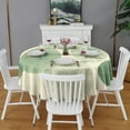 thumbnail image 2 of Green Tie Dye Overlay Pattern Round Tablecloth 60"x60",Wrinkle Wipeable Table Cloth for Kitchen Dining Room Picnic Patio Party, 2 of 6