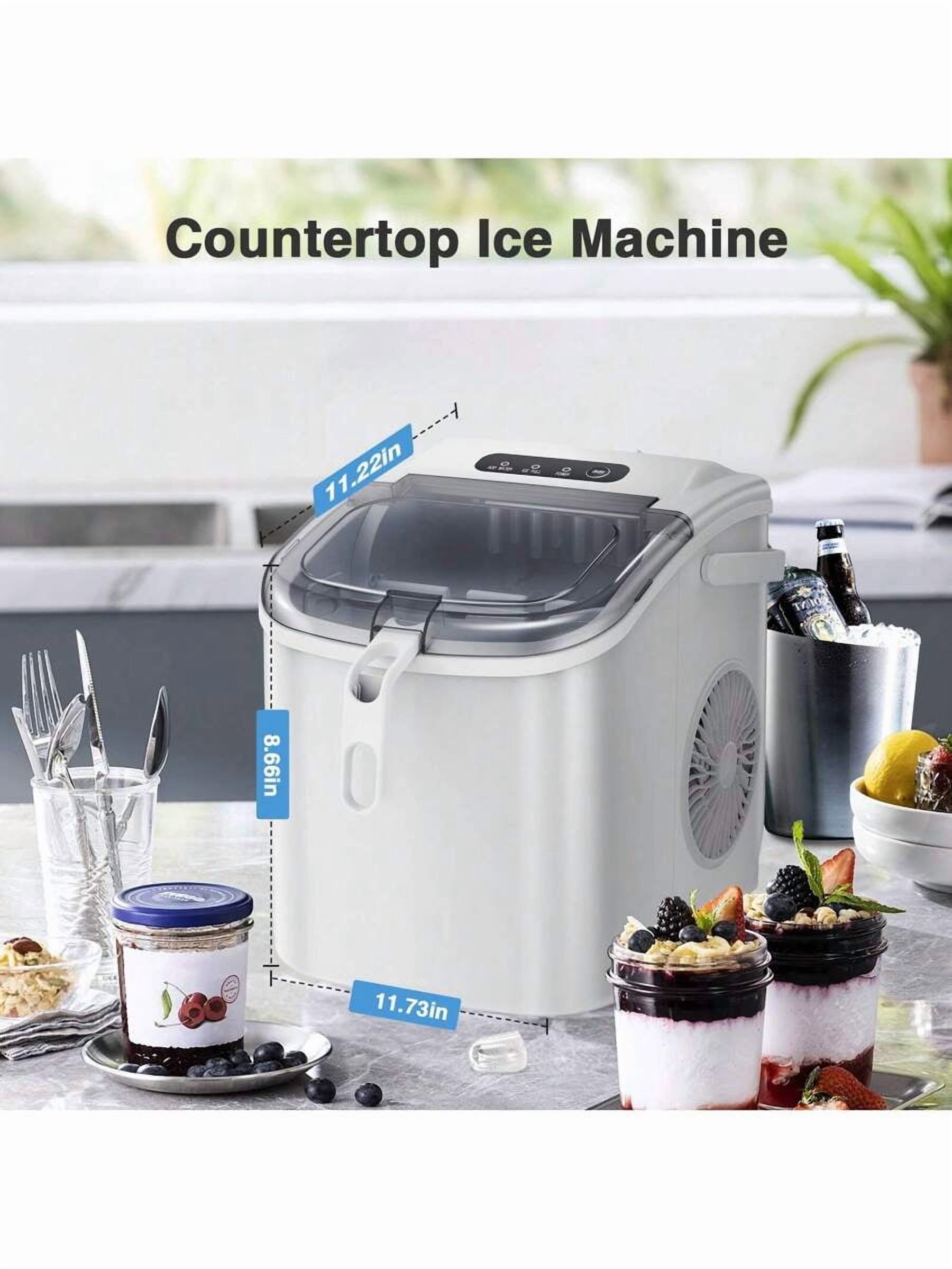 Havato Nugget Ice Maker Countertop,  Self-Cleaning  Ice Maker With Ice Basket & Scoop, 26Lbs/24H, 9 Ice Cubes Ready In 6 Mins, Chewable Ice Maker Machine For Home Camping Party RV