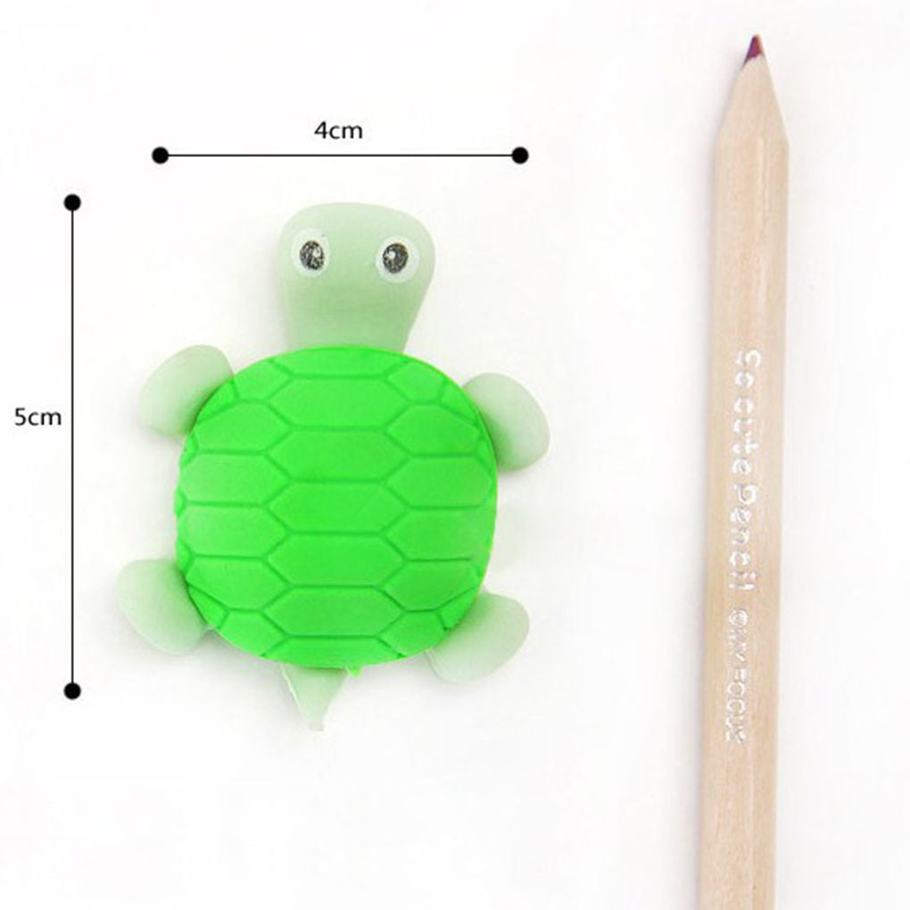 Student Tortoise Pencil Rubber Eraser Cartoon Turtle Shape Eraser School Office 