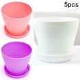 thumbnail image 3 of 5PCS Colorful Decorative Flower Pots Gloss Resin Plant Home Outdoor Garden Decor, 3 of 4