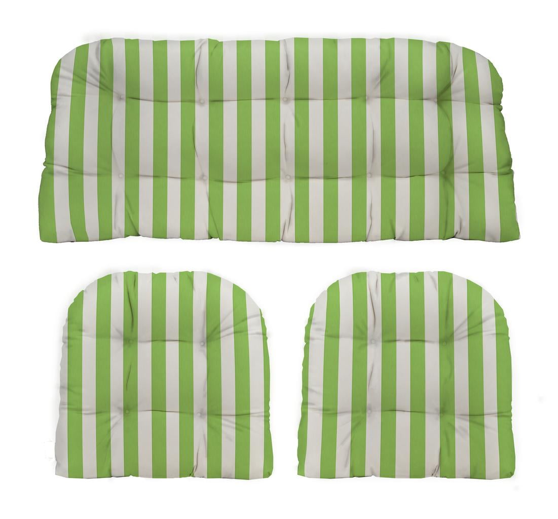 RSH Décor Indoor Outdoor 3 Piece Tufted Wicker Cushion Set, Standard