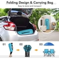 thumbnail image 5 of KOTEK Double Chair, Folding Camp Chair with Removable Umbrella, Cup Holders, Cooler Bag, Side Pocket & Carry Bag, 2-Person Beach Chair for Outdoor, Sports, Concerts, Travel, Picnic (Turquoise), 5 of 18
