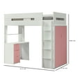 Acme Furniture Nerice Twin Loft Bed with Desk and Wardrobe in Pink