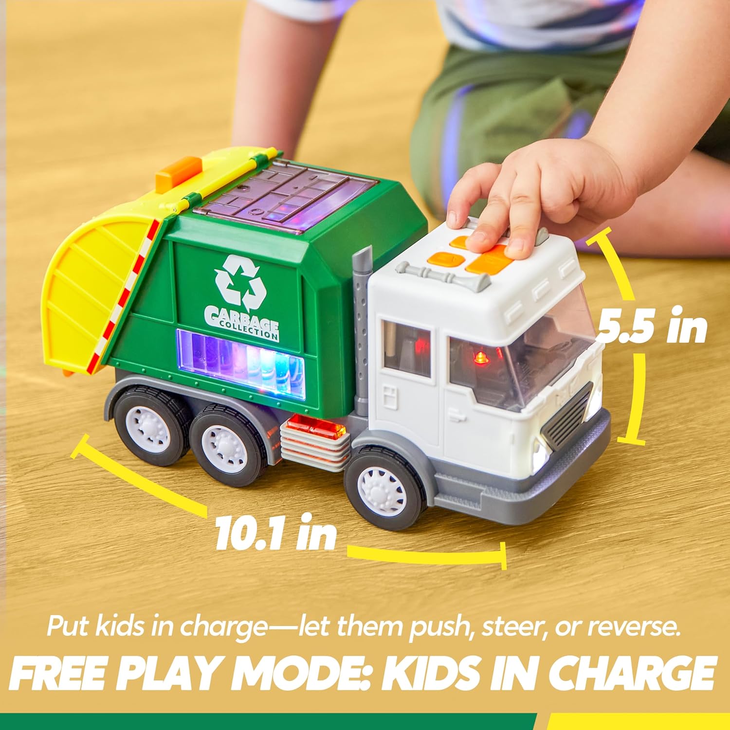 Joyfy LED Garbage Truck, Bump & Go with Lights, Sounds & Hatch photo 8