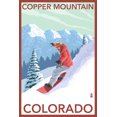 thumbnail image 3 of Copper Mountain, Colorado, Downhill Snowboarder (100% Cotton Tea Towel, Decorative Hand Towel, Kitchen and Home), 3 of 3