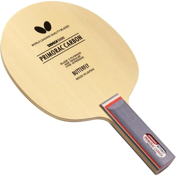 Primorac Carbon Blade - Butterfly Table Tennis Blade - TAMCA 5000 Carbon Fiber Blade - Cypress Wood Fiber Blade - Professional Table Tennis Blade - FL and ST Handle Type - Made in Japan