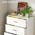 thumbnail image 3 of Lamerge 3 Drawer Dresser with Power Outlets, Mid-Century Modern Chest Of Drawers, Double Dresser Storage Cabinet For Bedroom Living Room Hallway, 3 of 6