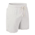 thumbnail image 4 of PIMSSY Men Casual Shorts Summer Loose Fit Washed Hem Comfortable Breathable Shorts For Daily Wear Home Relax Solid Color Outdoor Male Fashionable Bottoms, 4 of 5