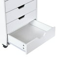 thumbnail image 3 of CZMDZH 5 Drawer Chest Mobile Storage Cabinets Small Wooden Dresser with Wheels Room Organization Furniture for Office Home,White, 3 of 9