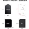 thumbnail image 3 of Recessed Medicine Cabinet for Bathroom,Black Arched Medicine Cabinet with Mirror,Bathroom Mirror with Storage,Surface Mount Wall Cabinet 14x18, 3 of 15
