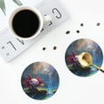 thumbnail image 4 of Zufioo Pond Cute Axolotl Print Leather Coaster Set, Decorative PVC Coasters 4-pack - Scald and Stain-resistant, Suitable for Home, Cafes, Restaurants-Round Shape, 4 of 6
