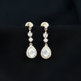 thumbnail image 5 of Rosec Jewels Certified Moissanite Dangle Earrings with Screw Back for Women - D-VS1 Grade - Bridal Earrings - Ready to Gift, 10K Yellow Gold, 5 of 7