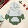 thumbnail image 2 of Pandaie Newborn Baby Boy Girl Hoodie Sweatshirt Romper Long Sleeve Bodysuit Hoodie Fall Winter Clothes Outfit Grey 6-12 Months, 2 of 5