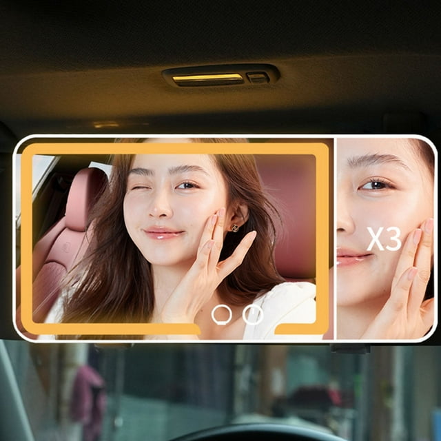 Universal Car Interior Accessories - LED Car Visor with Light - 3 Light Modes 60 LEDs Rechargeable Dimmable Makeup for All Cars