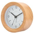thumbnail image 2 of Reloj despertador de madera silencioso, reloj de mesa redondo, estilo nórdico Simple (batería no incluida), 2 of 8