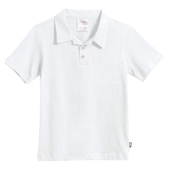 Made in USA Soft Cotton Jersey 2 Button Polos | White