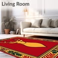 thumbnail image 2 of ODIKA 2'x3' Machine Washable Non-Slip Area Rug, Festive Elk Holiday Welcome Entrance Joyful Seasonal Greeting High Traffic Rug with Pad, Red, 609363, 2 of 8