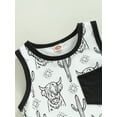 thumbnail image 6 of Bagilaanoe Newborn Baby Girl Boys Jumpsuit Print Sleeveless Bodysuit 3M 6M 9M 12M 18M Infant Ribbed One Piece Romper, 6 of 8