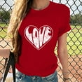 thumbnail image 4 of Tejiojio Valentine's Day Gifts Women's Lover Printed T-shirt Round Neck Short Sleeved Top Novelty Plus Size Graphic Tees, 4 of 6