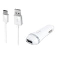 thumbnail image 1 of 2-in-1 Chargers for Motorola Edge 20 Pro,Moto G Stylus (2022),Edge X30,Edge S30, G71 5G,G51 5G, G41, G31, G Power (2022) (White) - 2.1Ah Car Charger Adapter + USB Charging Cable, 1 of 4