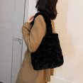 thumbnail image 6 of husxh Soft Plush Solid Portable Travel Purse Women Shoulder Handbags Retro Autumn Winter Clutch Handbag for Ladies Girl Gift, 6 of 9
