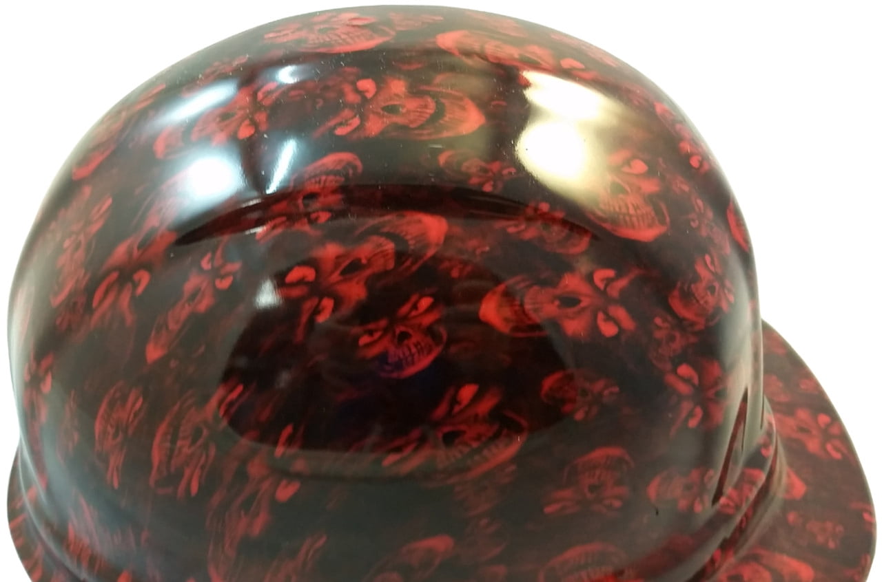 Hades Small Skull Red Hydro Dipped Hard Hats Cap Style Design