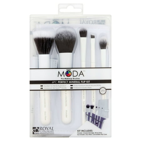 - Royal and Langnickel MÅda Perfect Mineral Pro Makeup Brushes Flip Kit, 6 count