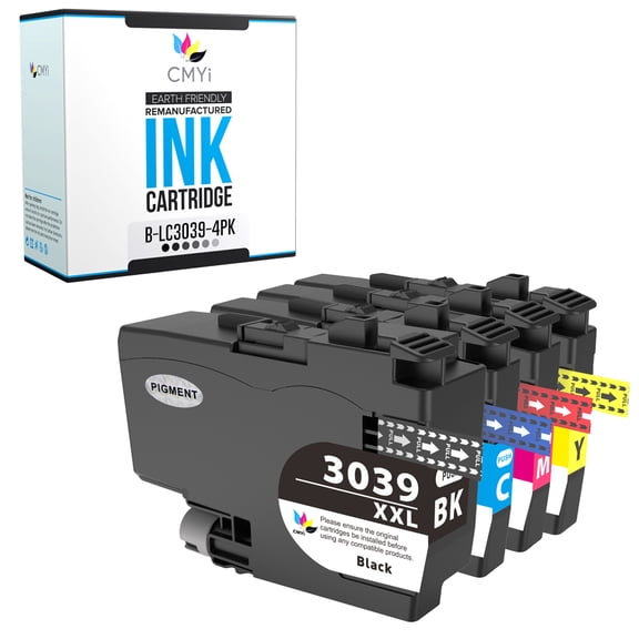 CMYi LC3039 Combo Pack of 4 Ink Cartridges Compatible for Brother HL Series J6000DW MFC Series J5845DW J5845DW XL J5945DW J6545DW J6545DW XL J6945DW (1 each Black, Cyan, Magenta, Yellow)