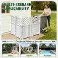 thumbnail image 2 of Devoko Fence Privacy Screen,4 Panels Outdoor Screen Enclosure for Patio & Yard, Resin Fence Panels Ideal for Hiding Air Conditioner and Trash Can, White, 2 of 7