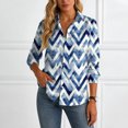 thumbnail image 5 of felwors Loose Fit Printed Button-Up Shirts for Women - Soft Lightweight Long Sleeve Blouses, Wrinkle Resistant, Perfect for Work & Vacation (Blue, XXXL), 5 of 8