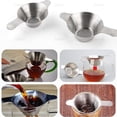 thumbnail image 5 of 2pcs Different Size Stainless Steel Mini Strainer Fine Mesh Tea Funnel Tea Coffee Filter with Double Handles, 5 of 5