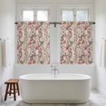thumbnail image 4 of Pink Beige Flowers Kitchen Curtain for Berdoom Living Room Cafe 45 Inch Length, Spring Floral Elegant Pastoral Rustic Tiers Curtains Light Filtering Drapes Window Treatment 2 Panels 52"Wx45"L, 4 of 8
