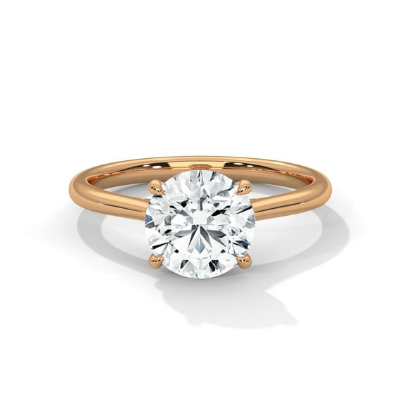2Ct Round Cut Moissanite Solitaire 14K Rose Gold Plated
