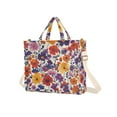thumbnail image 7 of FORMRS Womens Corduroy Tote Bag Crossbody Shoulder Handbag with Pocket, Colorful Flowers Pattern, 7 of 7
