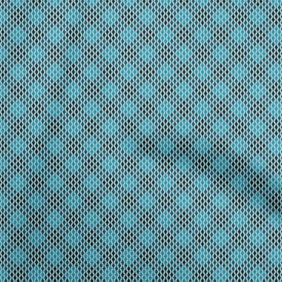 oneOone Velvet Sky Blue Fabric Block Quilting Supplies Print Sewing Fabric By The Yard 58 Inch Wide-IC