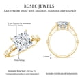 thumbnail image 5 of Rosec Jewels Certified Moissanite Solitaire Engagement Ring 3 Carat - 8 mm Square Ring for Women - D-VS1 Quality, 18K Yellow Gold, US 9.00, 5 of 6