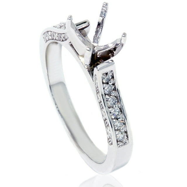 Bague Semi-Montante Vintage en Diamant 1/5ct Or Blanc 14K
