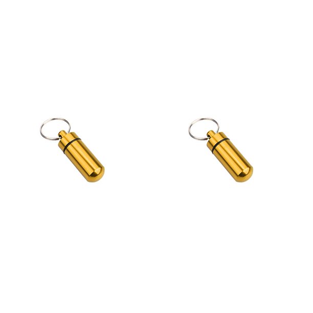 Naiovety Mini pastillero portátil de aluminio pastillero impermeable hermético almacenamiento con llavero, dorado oro 2piezas seitruly CBP149057