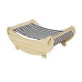 thumbnail image 1 of TISHITA Cat Hammock Cat Rocking Chair Standing Wood Lounger Dog Rocking Hammock Bed Black White, 1 of 8