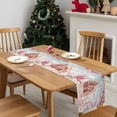 thumbnail image 4 of Pink Christmas Dresser Scarf Farmhouse, Dining Table Decorations for Wedding/Parties, Farmhouse Botanical Tree Xmas Snowflake Table Runner 90 Inches Long for Kitchen Dining, 13 x 90 In, 4 of 9