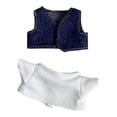 thumbnail image 4 of Conjunto de 2 piezas de muñeco de peluche CUTICAT ropa de camiseta chaleco educativo de bricolaje, 4 of 7
