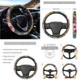 thumbnail image 3 of Jeiento Dragonfly Car Seat Covers Full Set of 14 Elastic Car Trash Bin Steering Wheel Cover Seat Belt Cover Coasters Car Armrest Cover Gear Shift Cover Floral Rearview Mirror Accessories, 3 of 7
