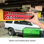 OEMTools 6 Pack Set Metric and SAE Magnetic Socket Tray Set - Red and Blue