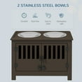 thumbnail image 3 of PawHut Dog Food Storage Cabinet with Bowls & Dog Feeding Station, Espresso, 3 of 9